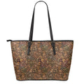 African Totem Pattern Print Leather Tote Bag With Zipper
