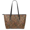 African Totem Pattern Print Leather Tote Bag