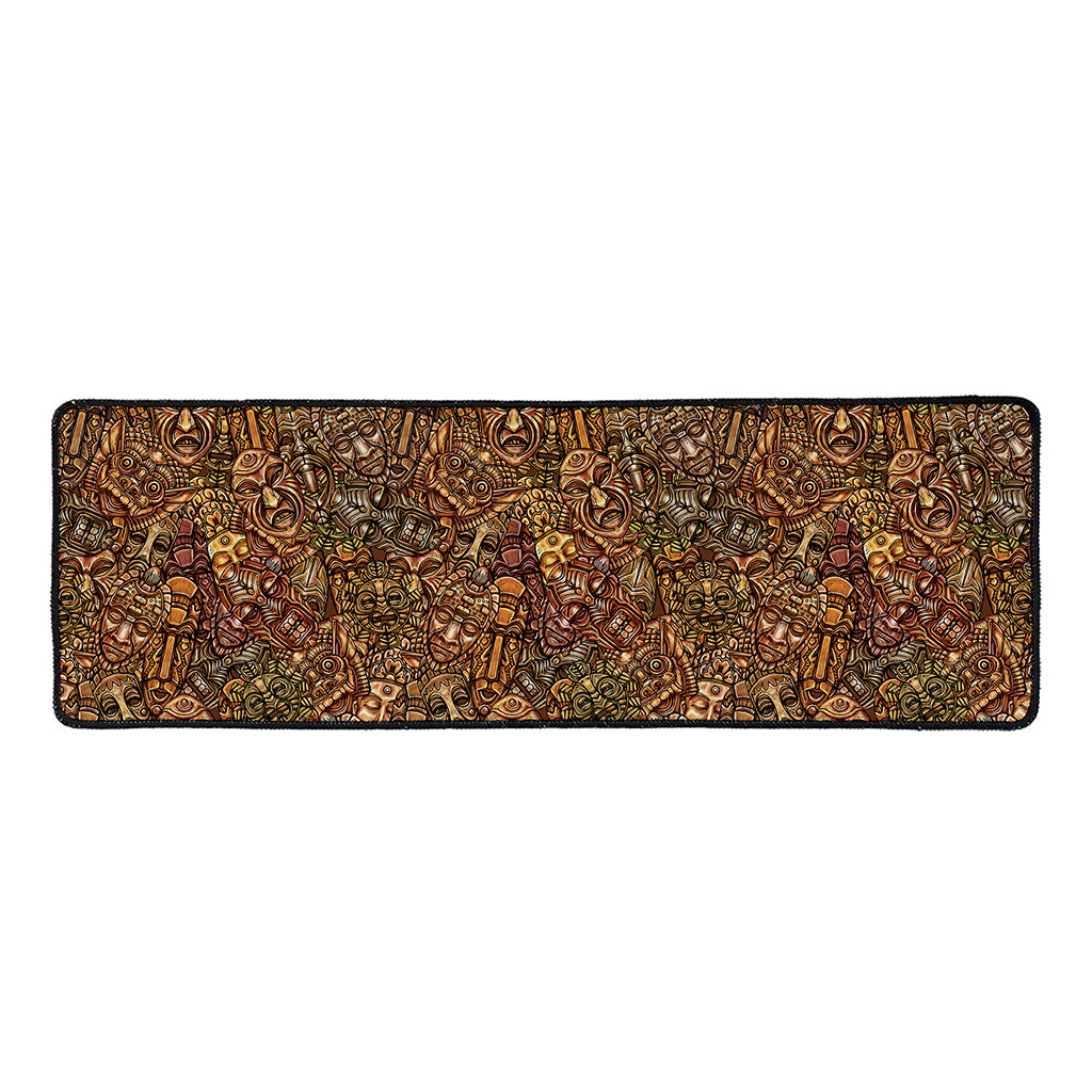 African Totem Pattern Print Long Kitchen Mat