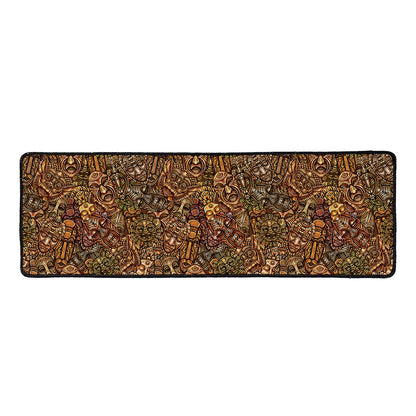 African Totem Pattern Print Long Kitchen Mat