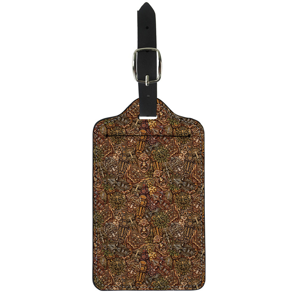 African Totem Pattern Print Luggage Tag