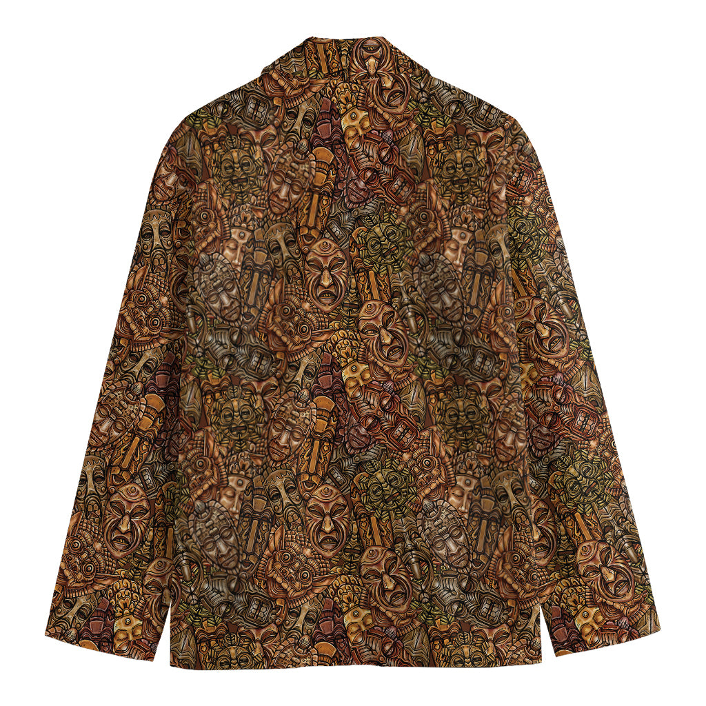African Totem Pattern Print Men's Blazer