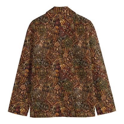 African Totem Pattern Print Men's Blazer