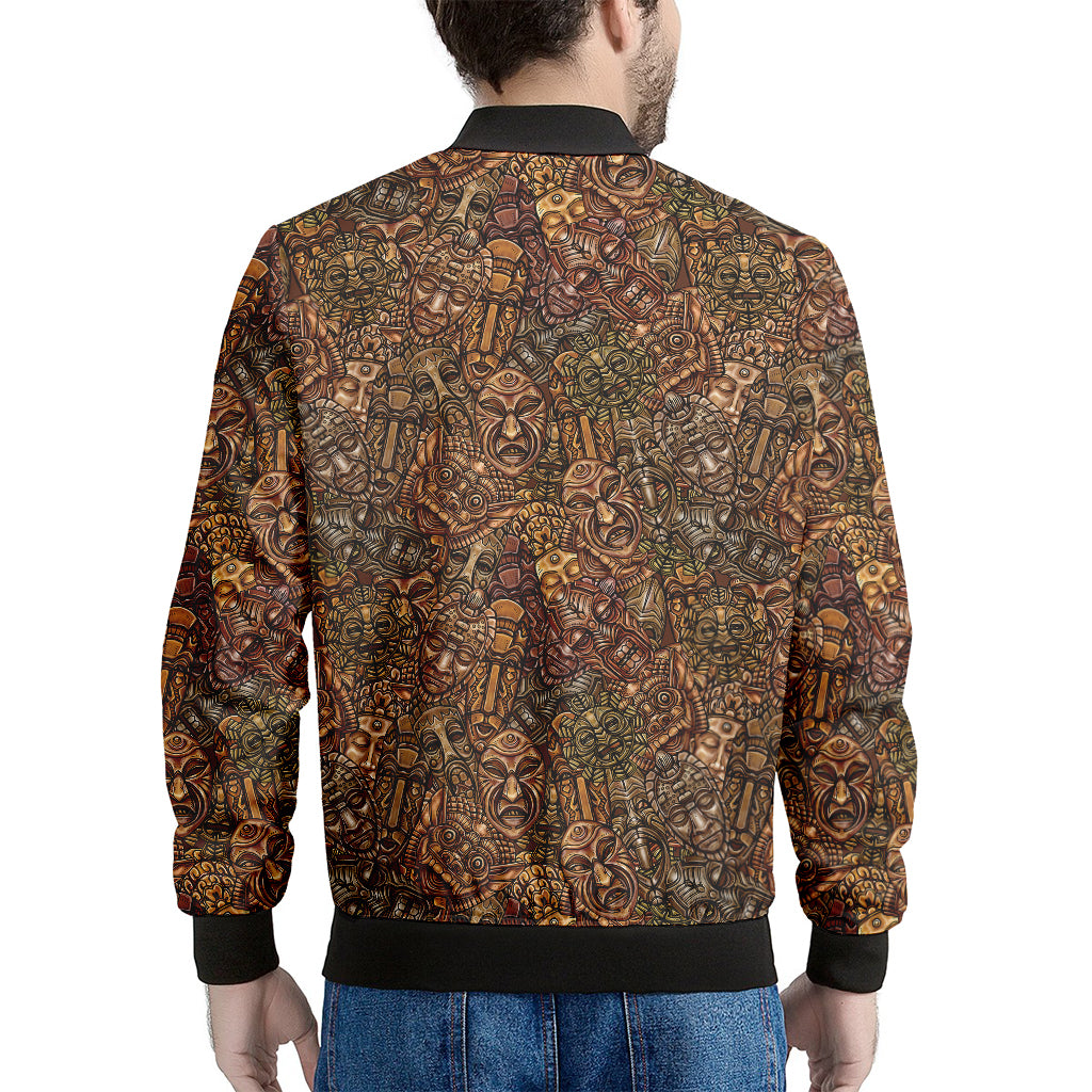 African Totem Pattern Print Men's Bomber Jacket