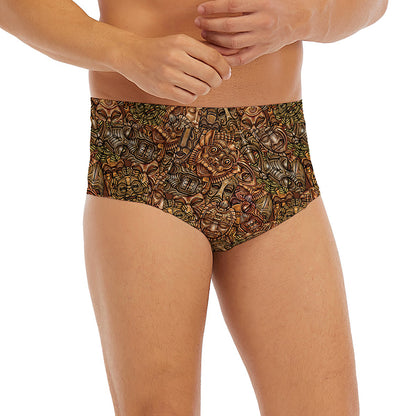 African Totem Pattern Print Men's Briefs