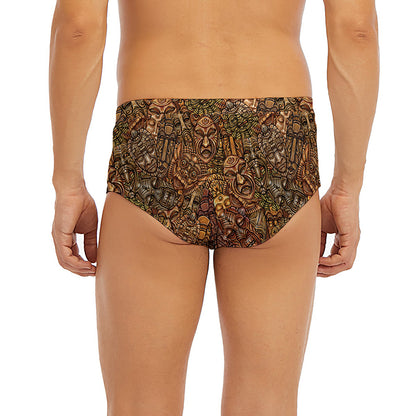African Totem Pattern Print Men's Briefs