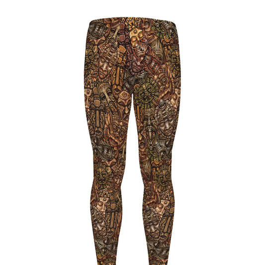 African Totem Pattern Print Men's leggings