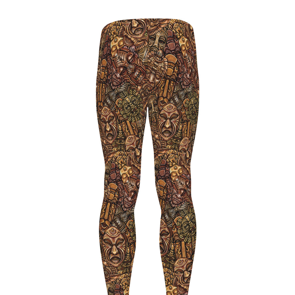 African Totem Pattern Print Men's leggings