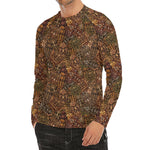 African Totem Pattern Print Men's Long Sleeve Rash Guard