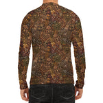 African Totem Pattern Print Men's Long Sleeve Rash Guard