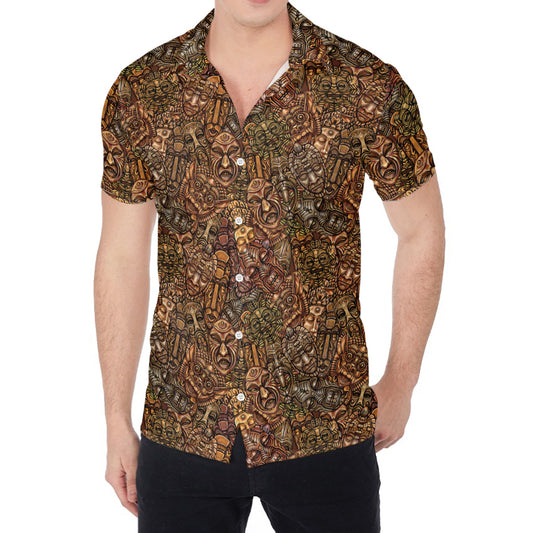 African Totem Pattern Print Men's Shirt