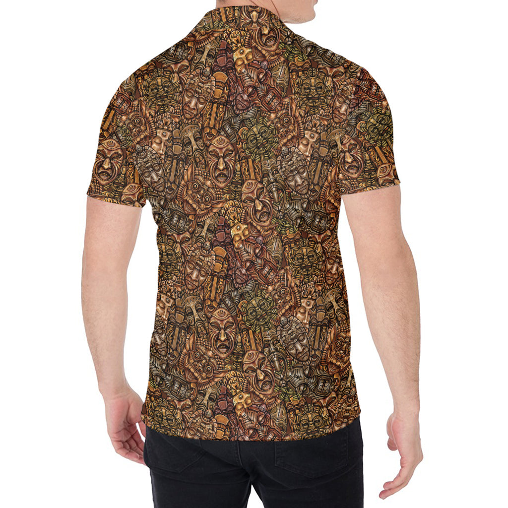 African Totem Pattern Print Men's Shirt