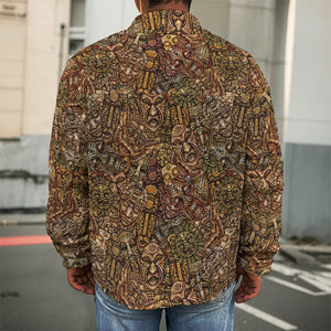 African Totem Pattern Print Men's Shirt Jacket