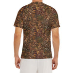 African Totem Pattern Print Men's Short Sleeve Rash Guard