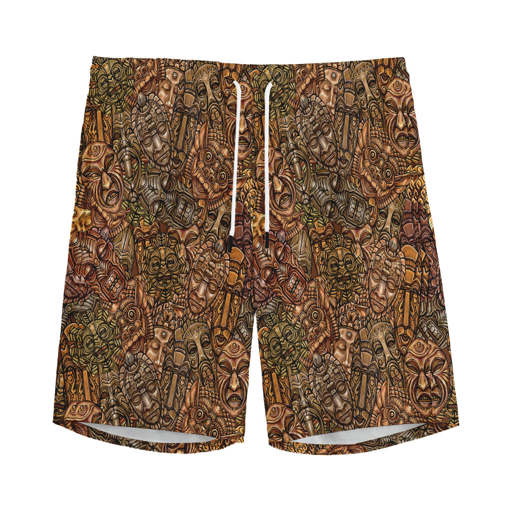 African Totem Pattern Print Men's Sports Shorts