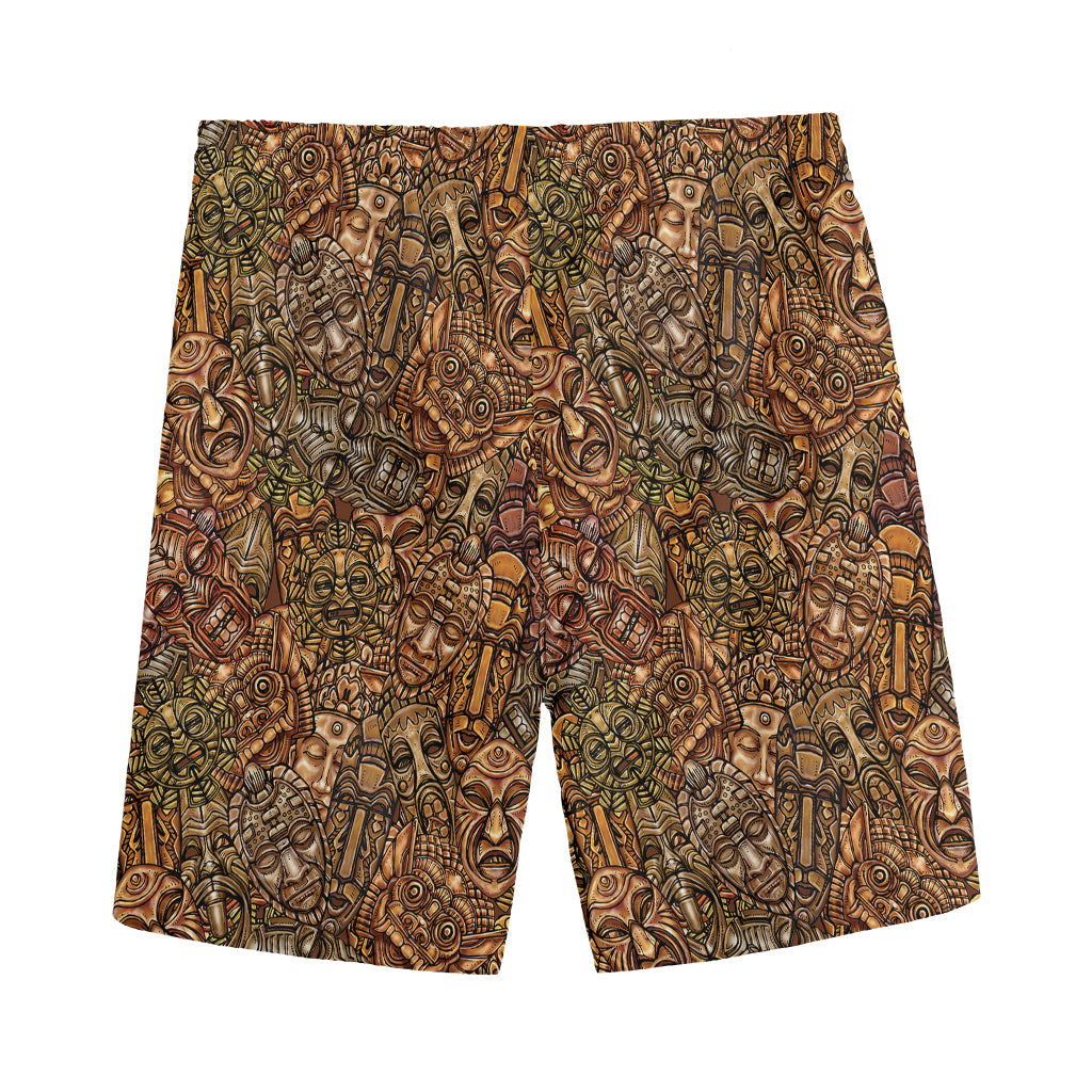 African Totem Pattern Print Men's Sports Shorts