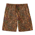 African Totem Pattern Print Men's Swim Trunks
