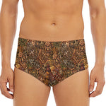 African Totem Pattern Print Men's Triangle Swim Briefs