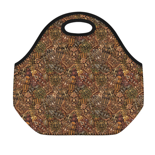 African Totem Pattern Print Neoprene Lunch Bag