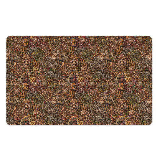 African Totem Pattern Print Polyester Doormat