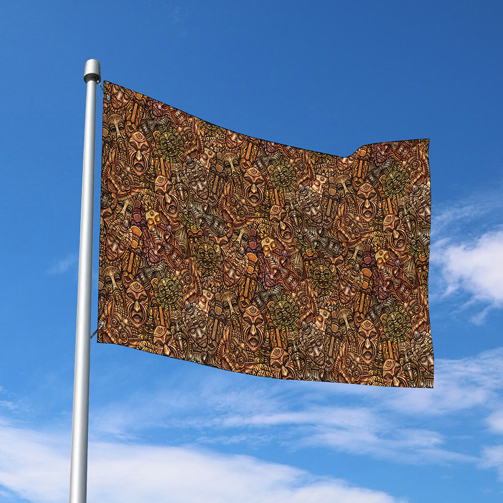 African Totem Pattern Print Polyester Flag