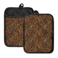 African Totem Pattern Print Pot Holders With Pocket