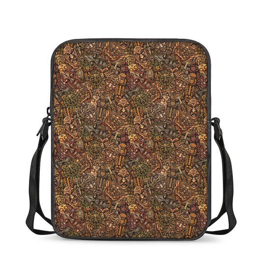 African Totem Pattern Print Rectangular Crossbody Bag