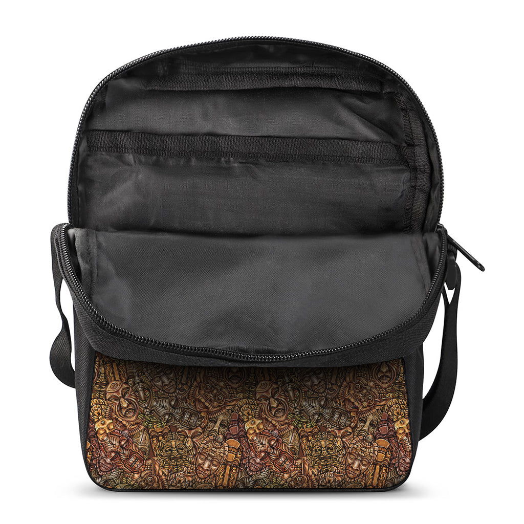 African Totem Pattern Print Rectangular Crossbody Bag