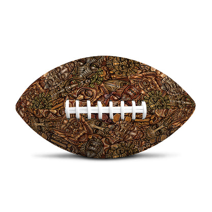 African Totem Pattern Print Rugby Ball