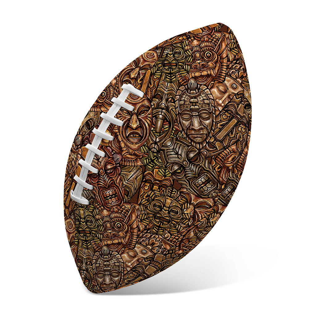 African Totem Pattern Print Rugby Ball