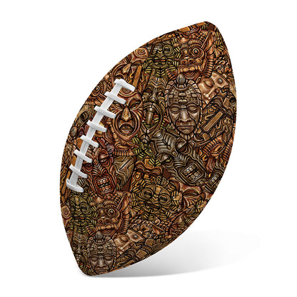 African Totem Pattern Print Rugby Ball