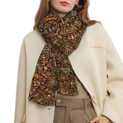 African Totem Pattern Print Scarf