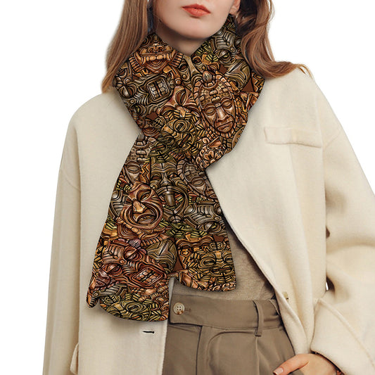 African Totem Pattern Print Scarf