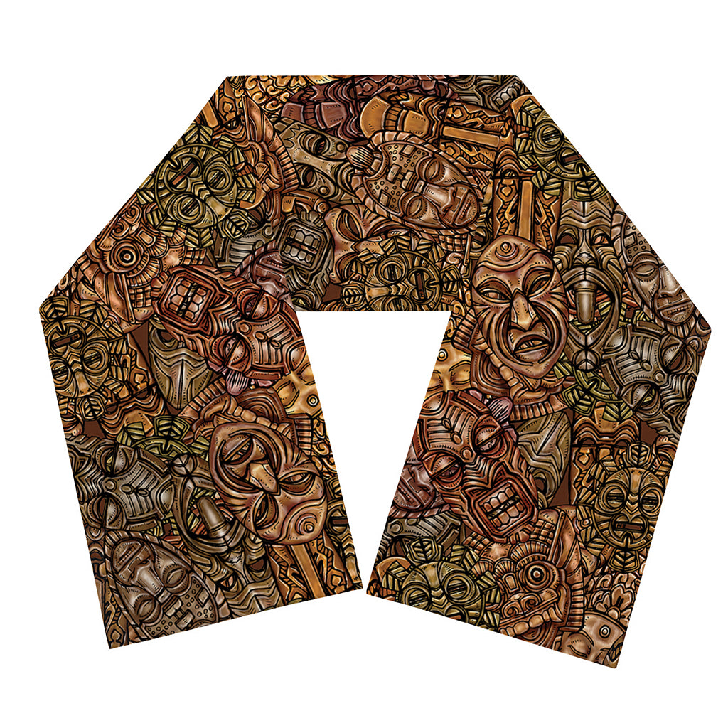 African Totem Pattern Print Scarf
