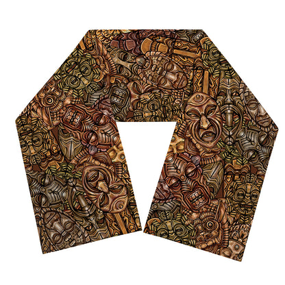 African Totem Pattern Print Scarf