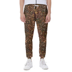 African Totem Pattern Print Scuba Joggers