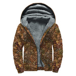 African Totem Pattern Print Sherpa Lined Zip Up Hoodie