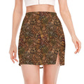 African Totem Pattern Print Side Slit Mini Skirt