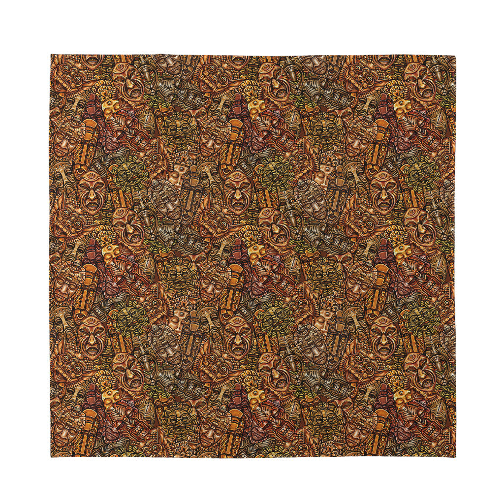 African Totem Pattern Print Silk Bandana
