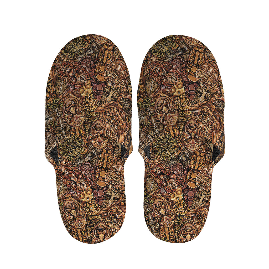 African Totem Pattern Print Slippers