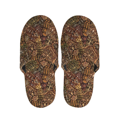 African Totem Pattern Print Slippers
