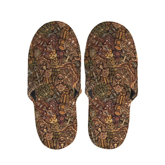 African Totem Pattern Print Slippers