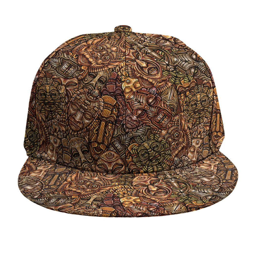 African Totem Pattern Print Snapback Cap