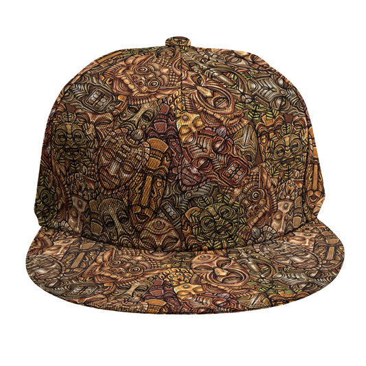 African Totem Pattern Print Snapback Cap