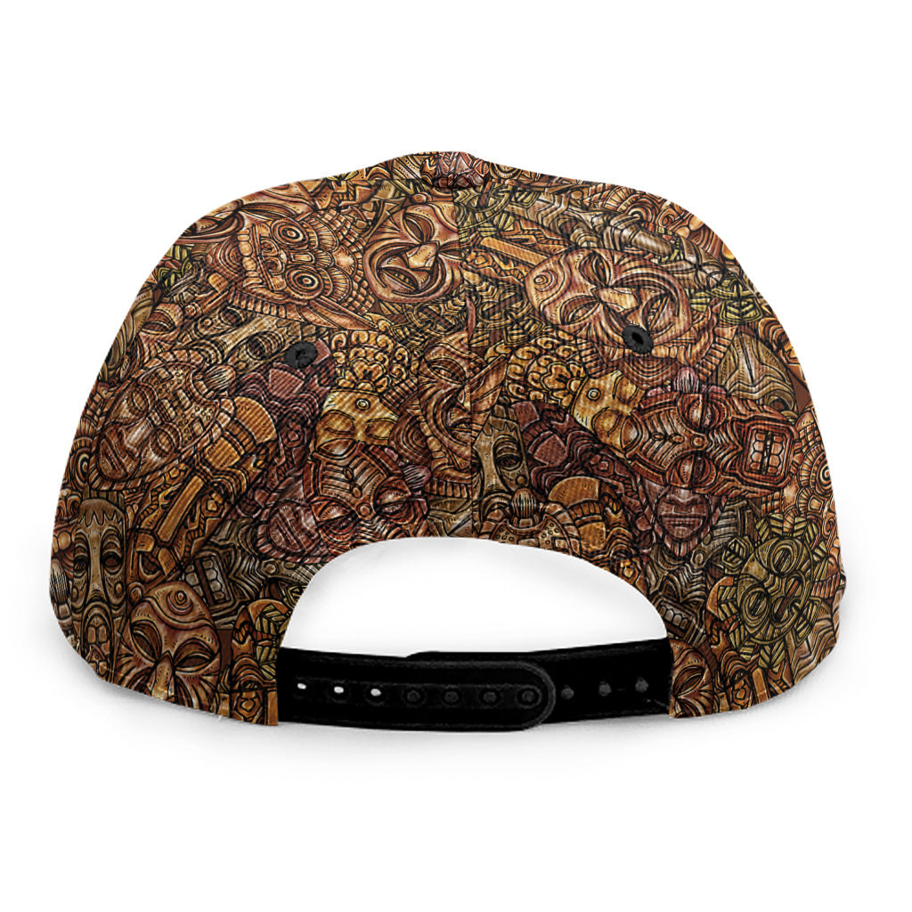 African Totem Pattern Print Snapback Cap