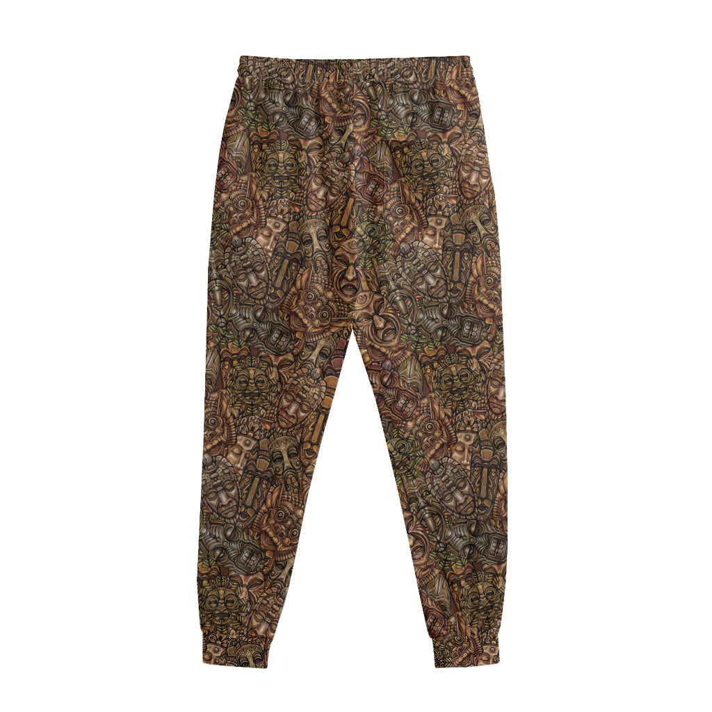 African Totem Pattern Print Sweatpants