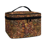 African Totem Pattern Print Travel Makeup Bag