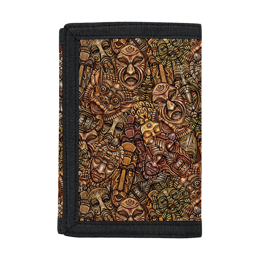 African Totem Pattern Print Trifold Wallet