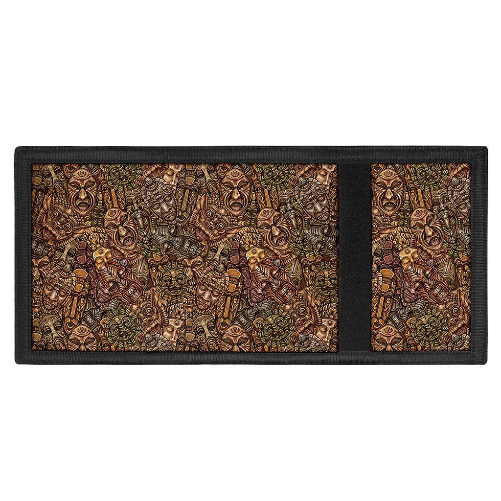 African Totem Pattern Print Trifold Wallet
