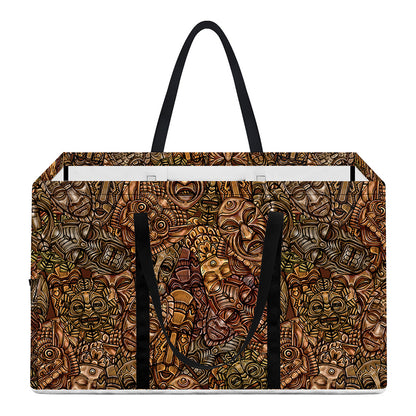 African Totem Pattern Print Utility Tote Bag
